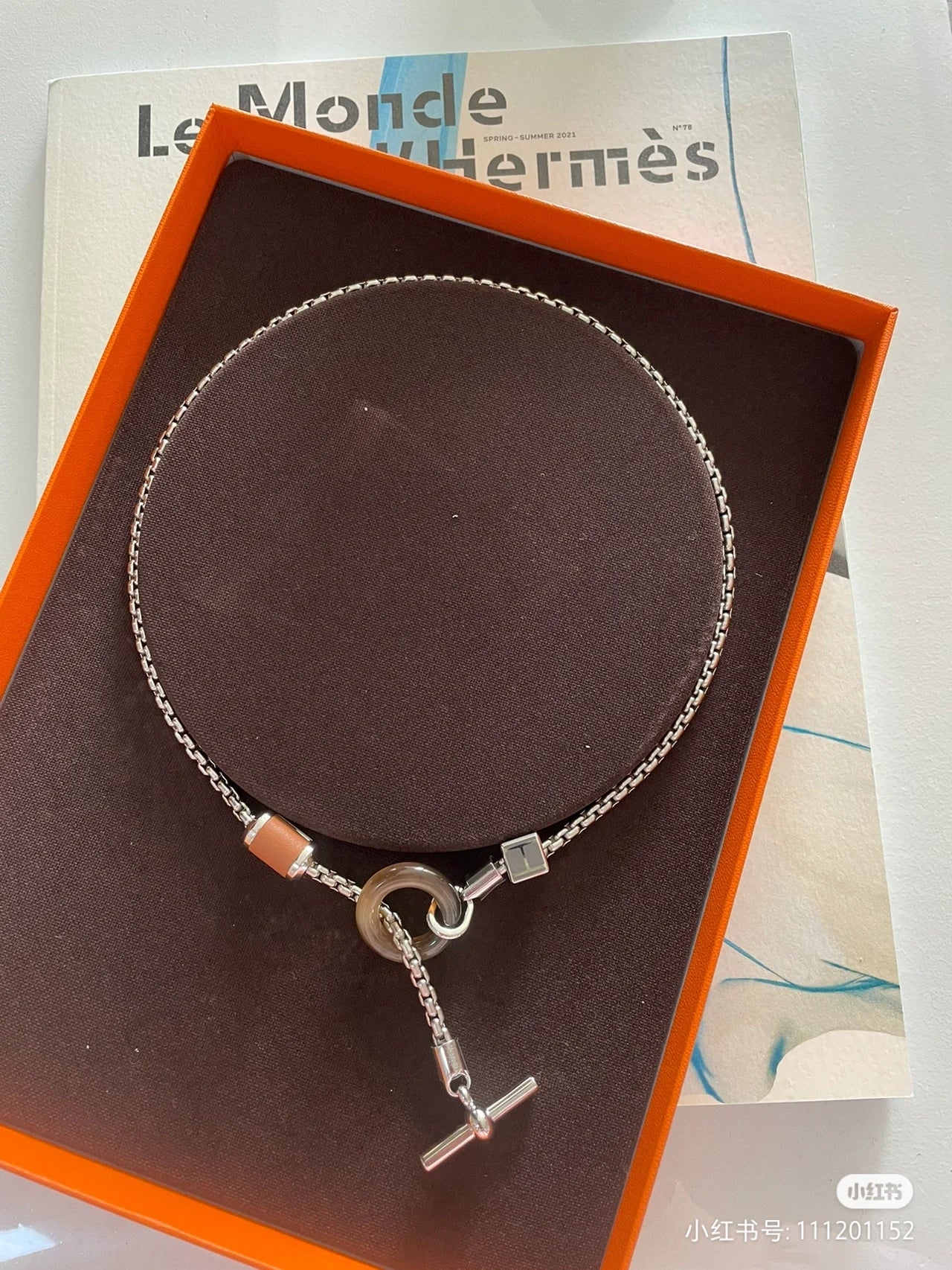 AiHshi-H126436B Boys Q Agate Square Chain 50cm Necklace