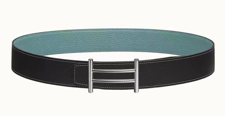 AiHshi-H157364 thin round line H double horizontal belt buckle