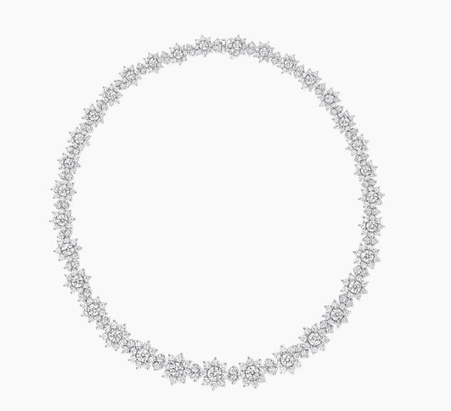 HW-NKDPNASMSF大圆钻雪花中号项链