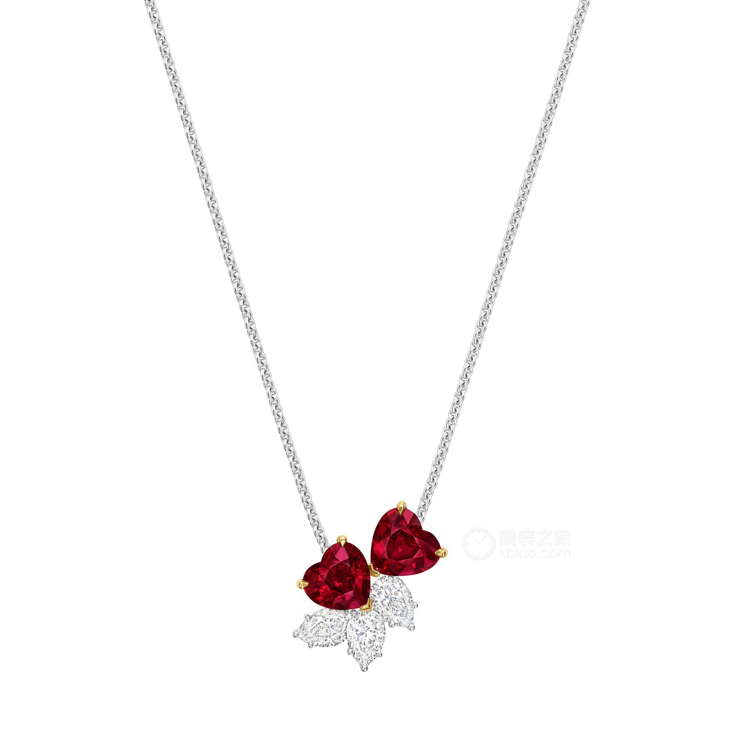HW-PID7523717 heart-shaped ruby drop diamond heart-shaped pendant