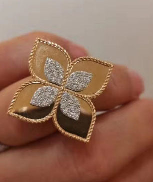 LBT-RI18333飞镖四叶草扭绳戒指25mm