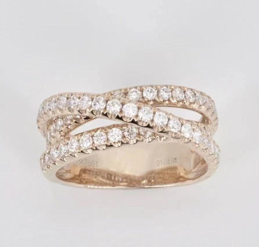 KDY-O6095677 Tiger Claw Diamond Cross Ring