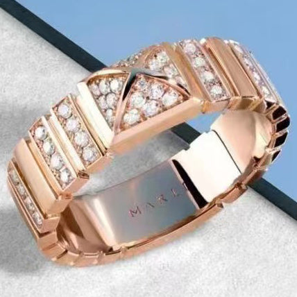 MR-CLEO-R101 conical pagoda ring with diamonds-58#