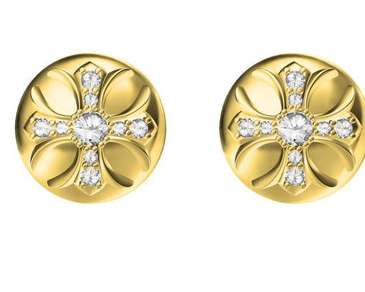 KLX-ES685926 cross round cake earrings