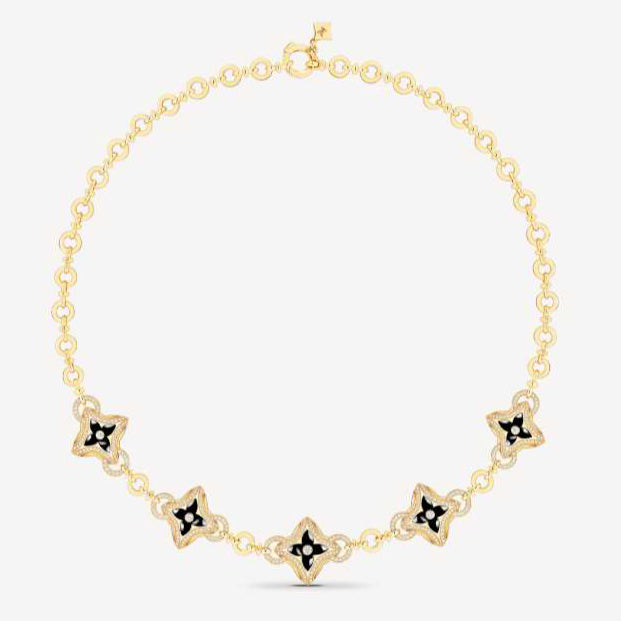 LV-Q94523 black agate plum blossom dart necklace