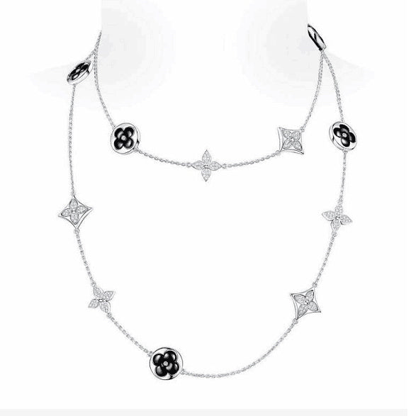 LV-Q94300 dense stone plum blossom dart large necklace