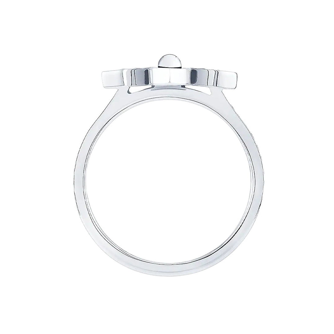 LV-Q9O55A梅花标平面满钻戒 0.3ct 12#