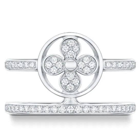 LV-Q9N44A round four-leaf clover plum ring 14#