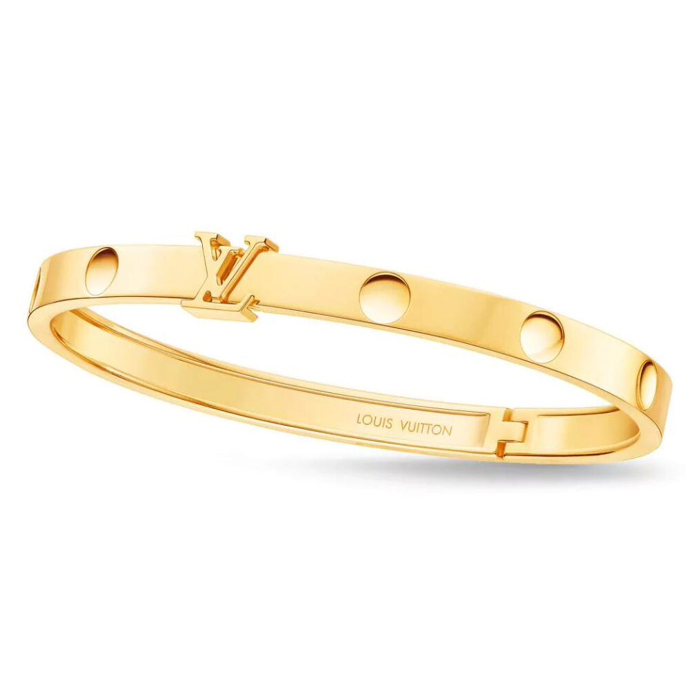 LV-Q95625 width 5.2MM letter LV light gold bracelet 14.5#