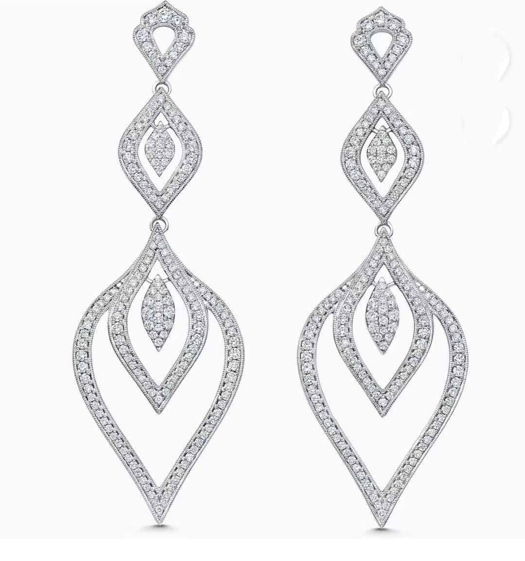 DY-6126067 diamond chandelier earrings
