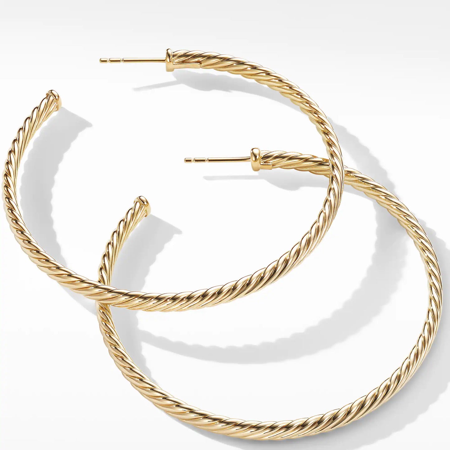 DY-4547794 twisted rope light gold earrings 50mm