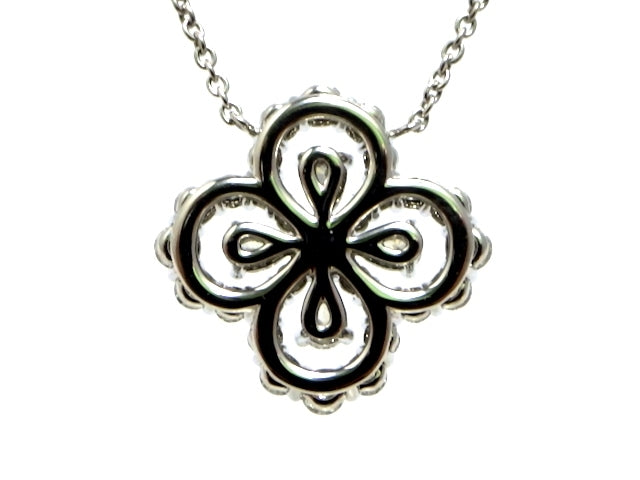 HW-PEDPRPSKL4C 16mm wide stone four-leaf clover four-leaf water wave edge flower tether chain pendant