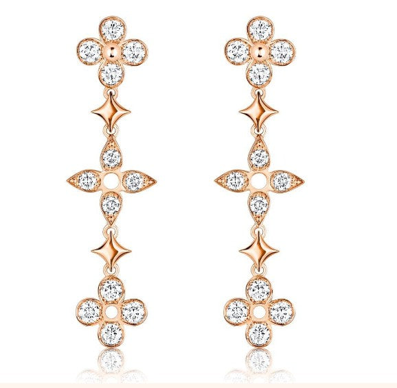 LV-Q96330 Plum Blossom Dart Diamond Earrings