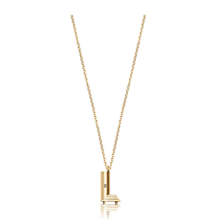 LV-M61067 letter L light gold pendant