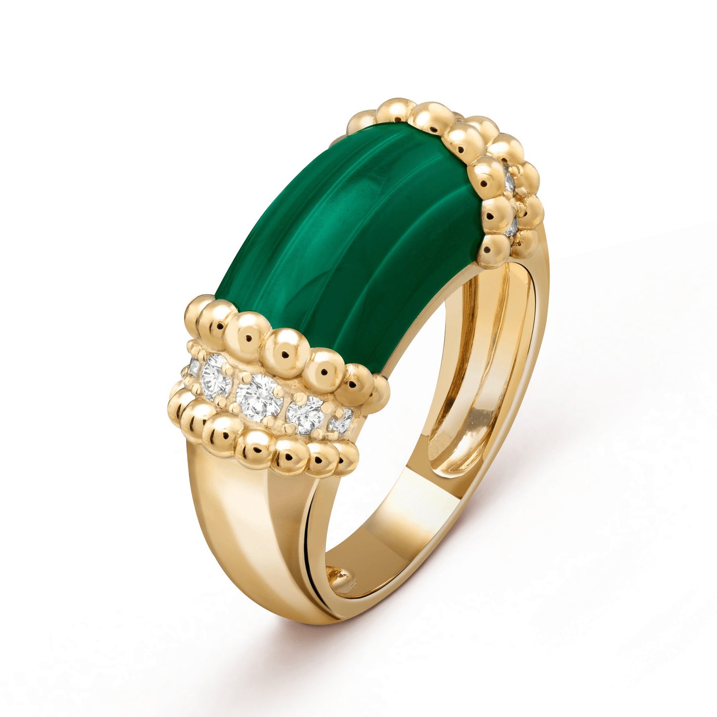 VCARP7SG00 bead edge malachite ring