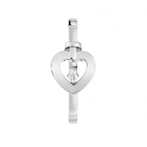 FLD-4B0972 light gold middle single diamond ring, heart shape