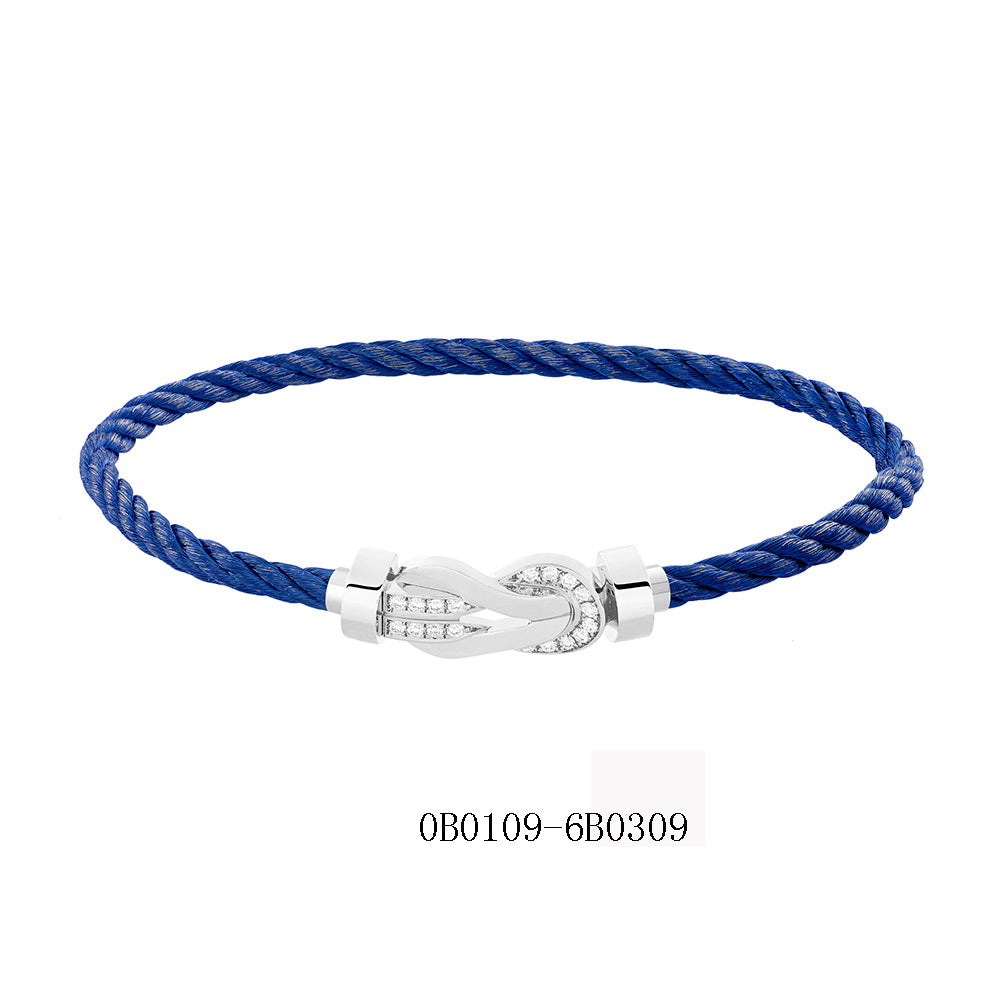 FLD-0B0107-6B0372 twisted rope half diamond medium size bracelet guest version