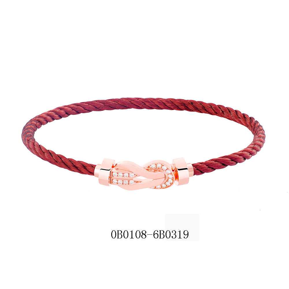 FLD-0B0107-6B0372 twisted rope half diamond medium size bracelet guest version