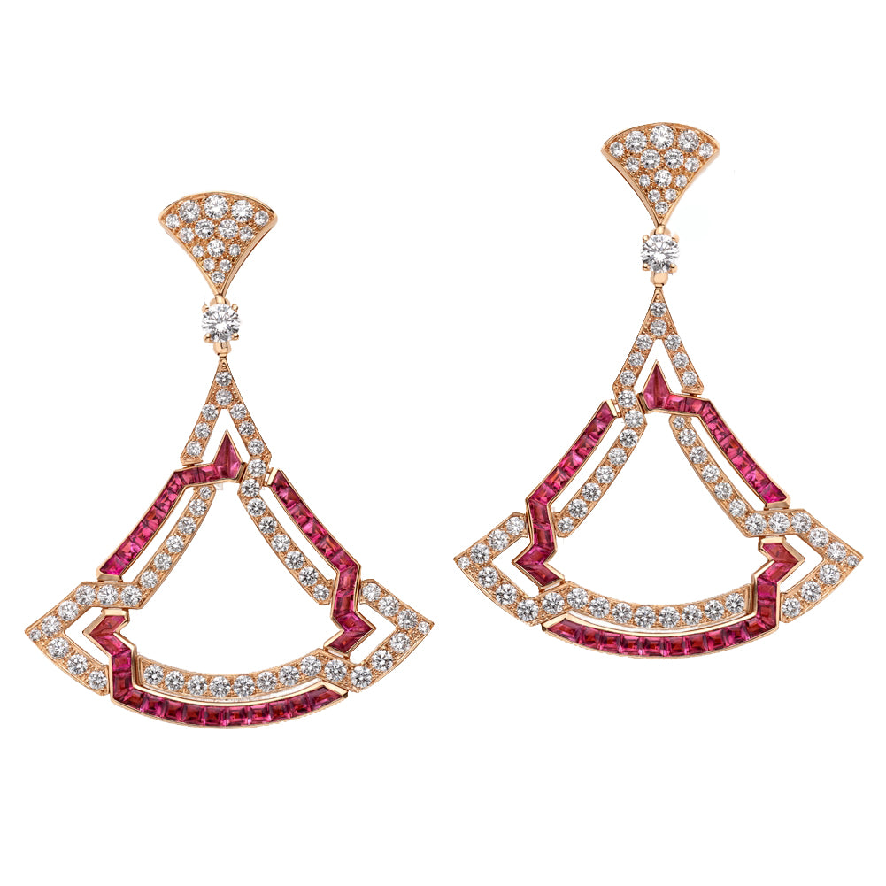 BGL-261840 full diamond double fan-shaped hollow fan skirt earrings