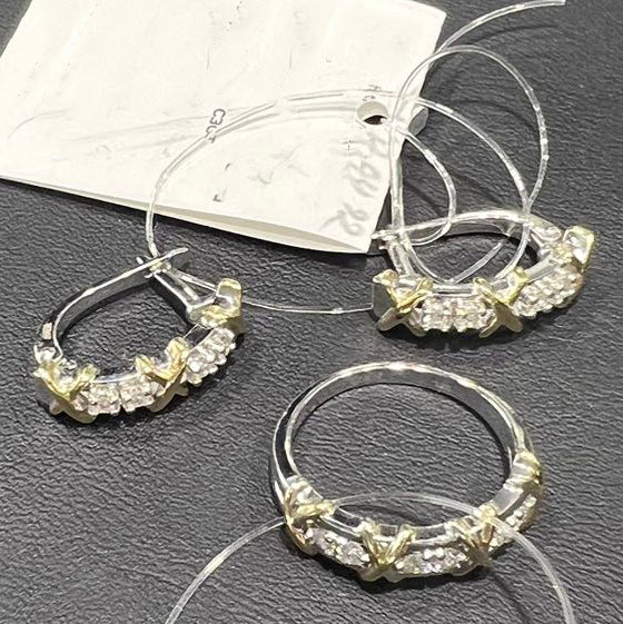 TIF72212135 semicircle open fork cross earrings