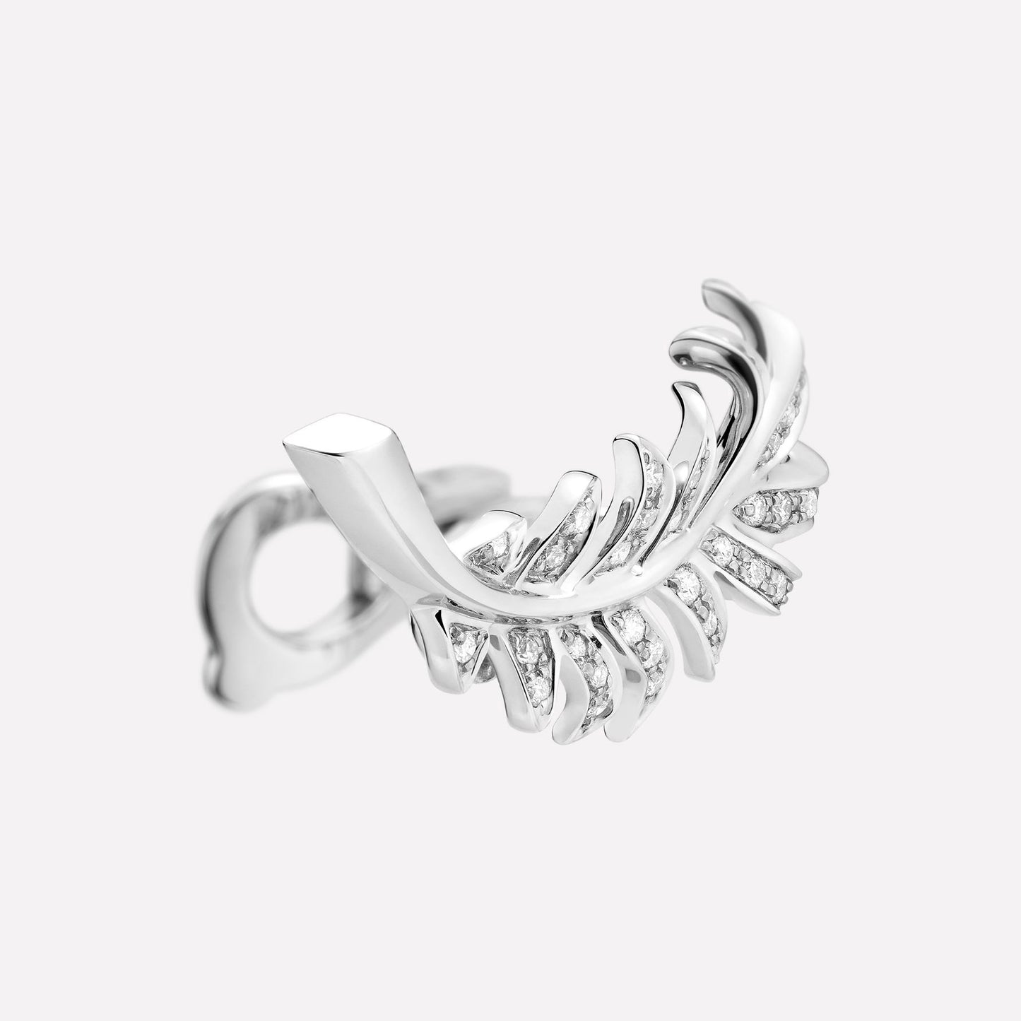 XNE-J4139 feather full diamond ear clips