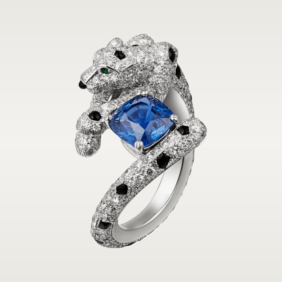 KDY-H4347900 full diamond leopard ring main stone 6.6x6.5mm