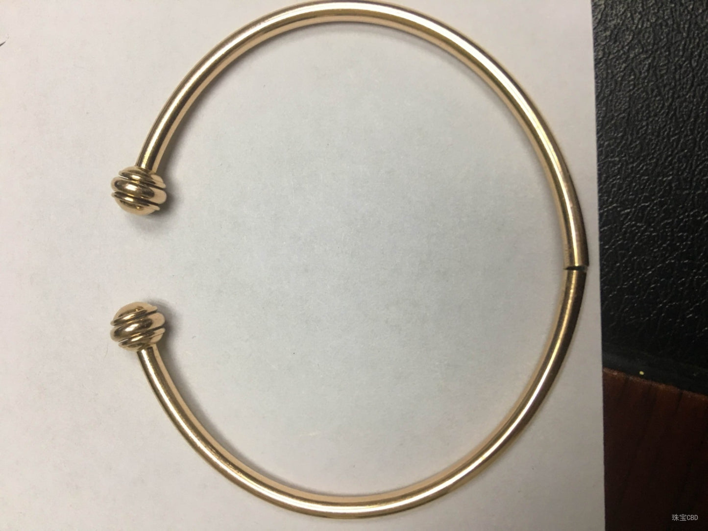 BJ-G36PR100 open light gold rotating bracelet