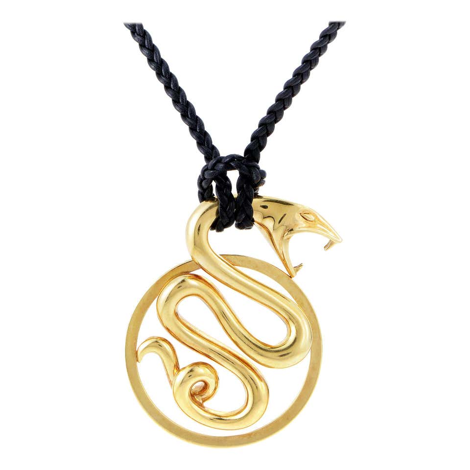 BSL-0026 snake, light gold pendant