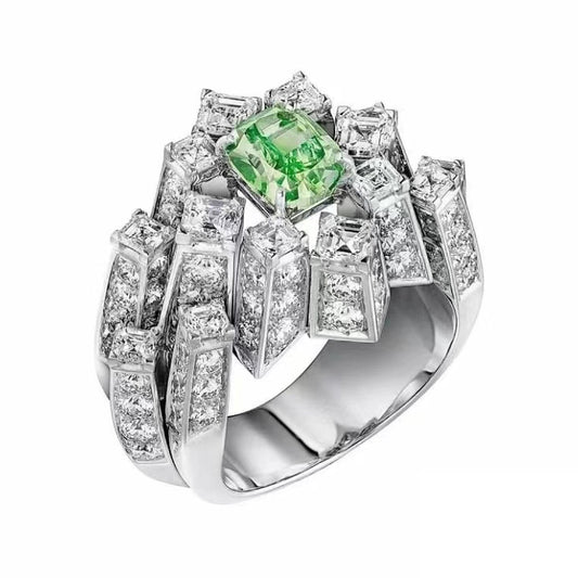 KDY-T6801221 Pillow Diamond Square Pillar Ring Main Stone 8.93x7.81x3mm