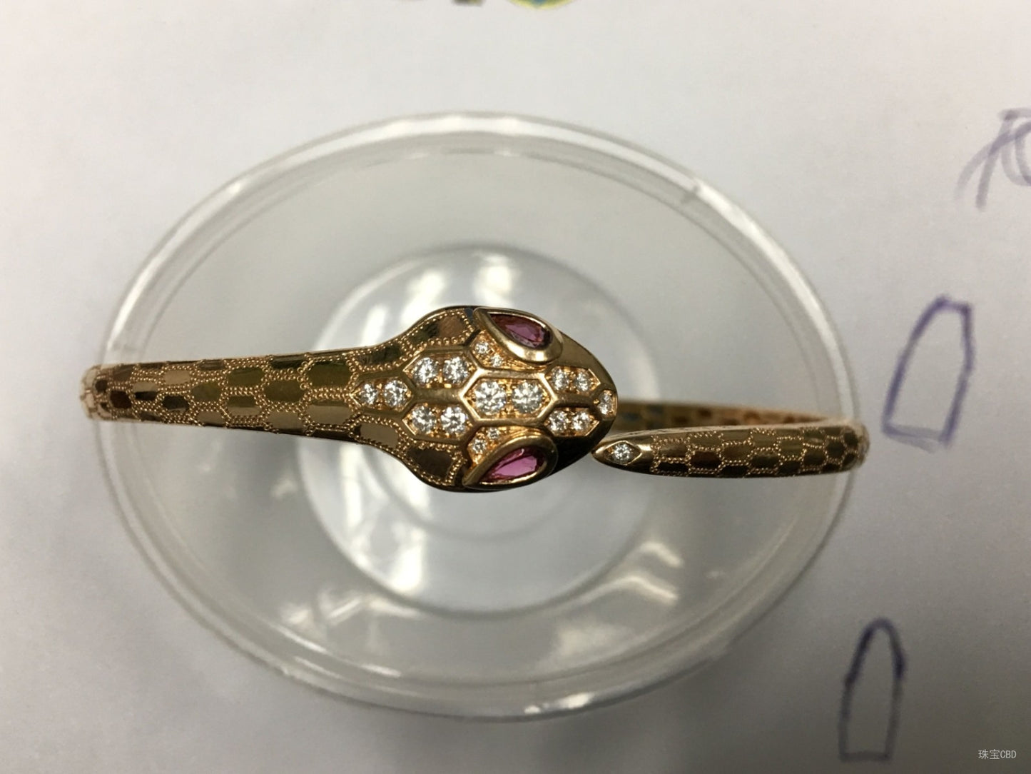 BGL-BR857813 guest version large flat-headed snake half diamond bracelet