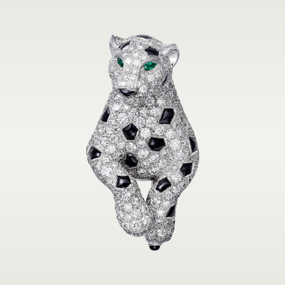 KDY-H7000539 double row chain cross feet leopard brooch necklace two wear style