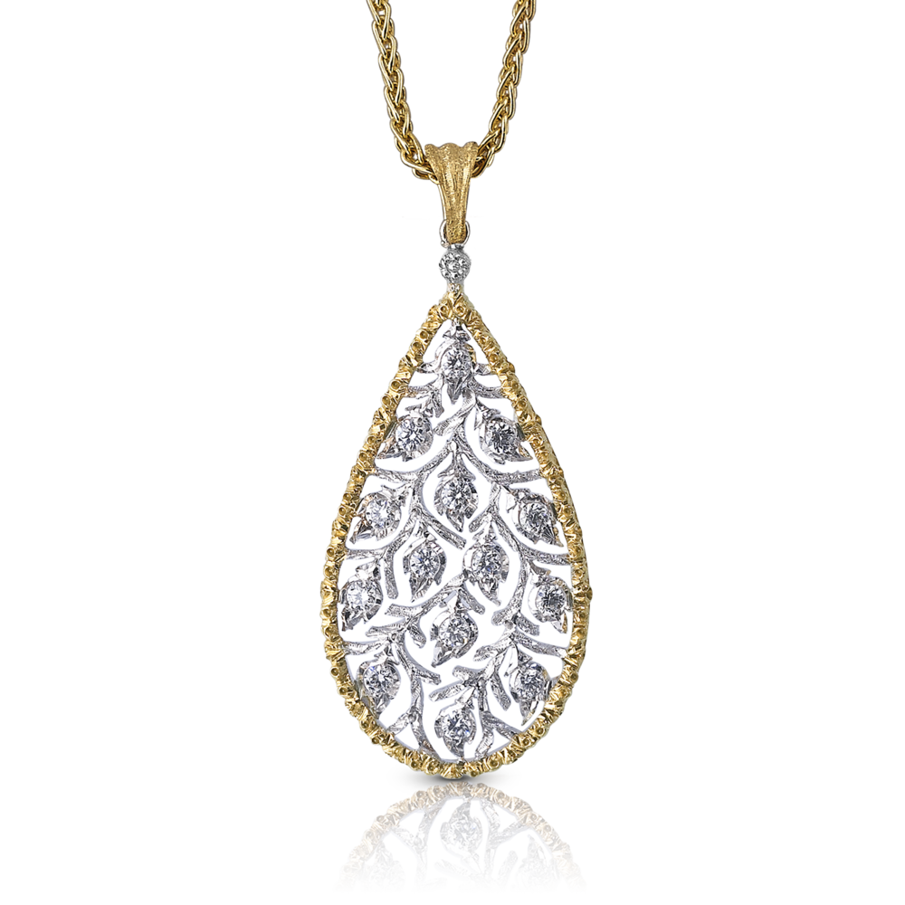 BQLT-JAUPEN006063 drop-shaped middle tree leaf branch pendant