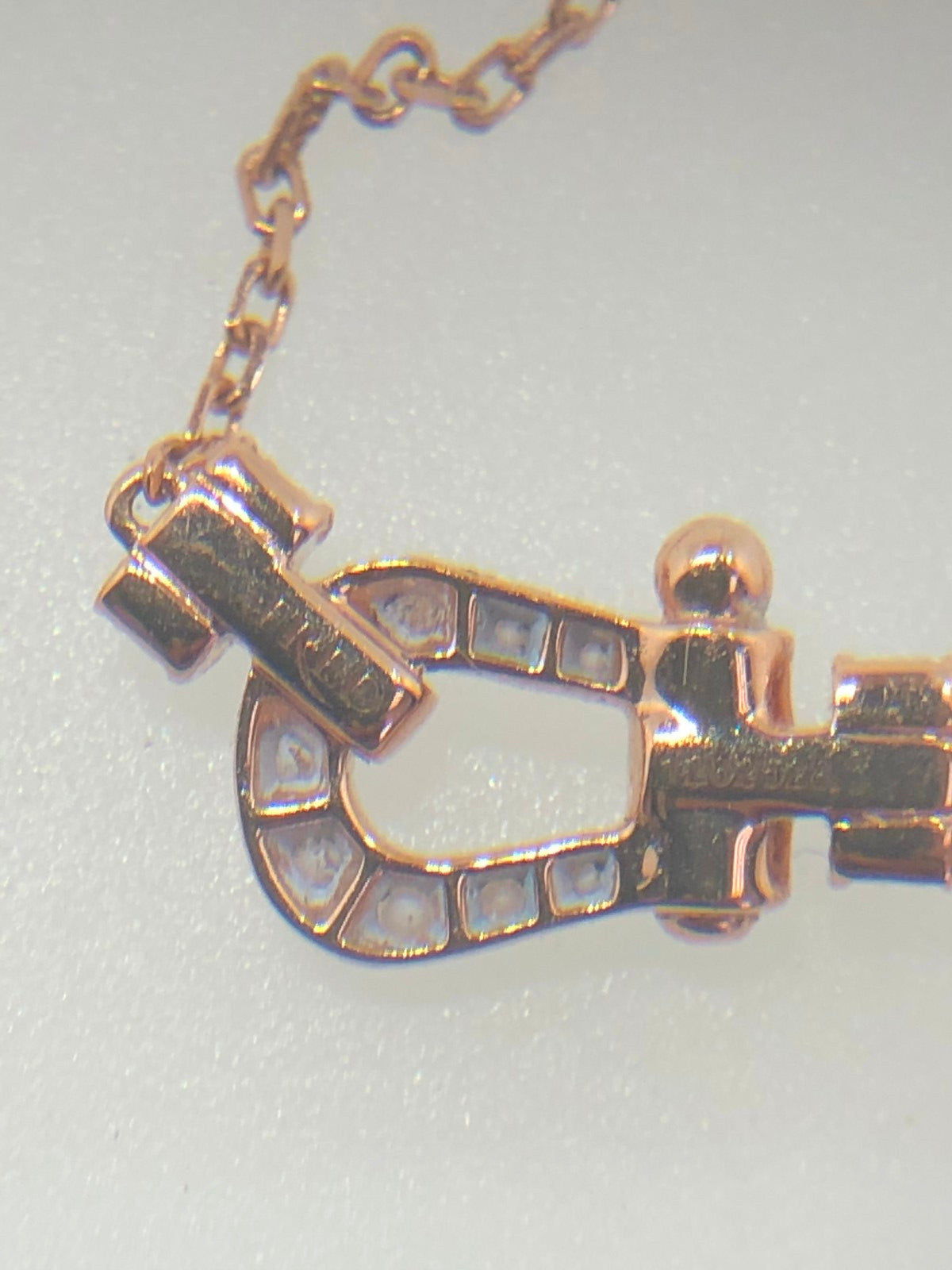 FLD-7B0191 Small diamond horseshoe chain pendant necklace