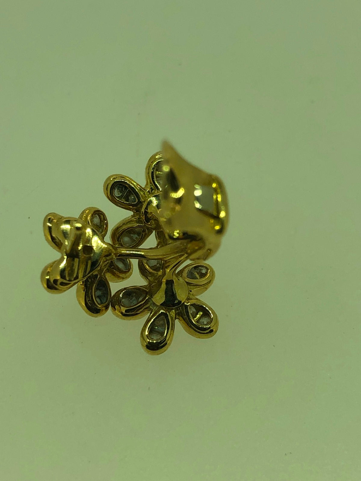 VCARB14300满钻3花五瓣花耳夹(客版)