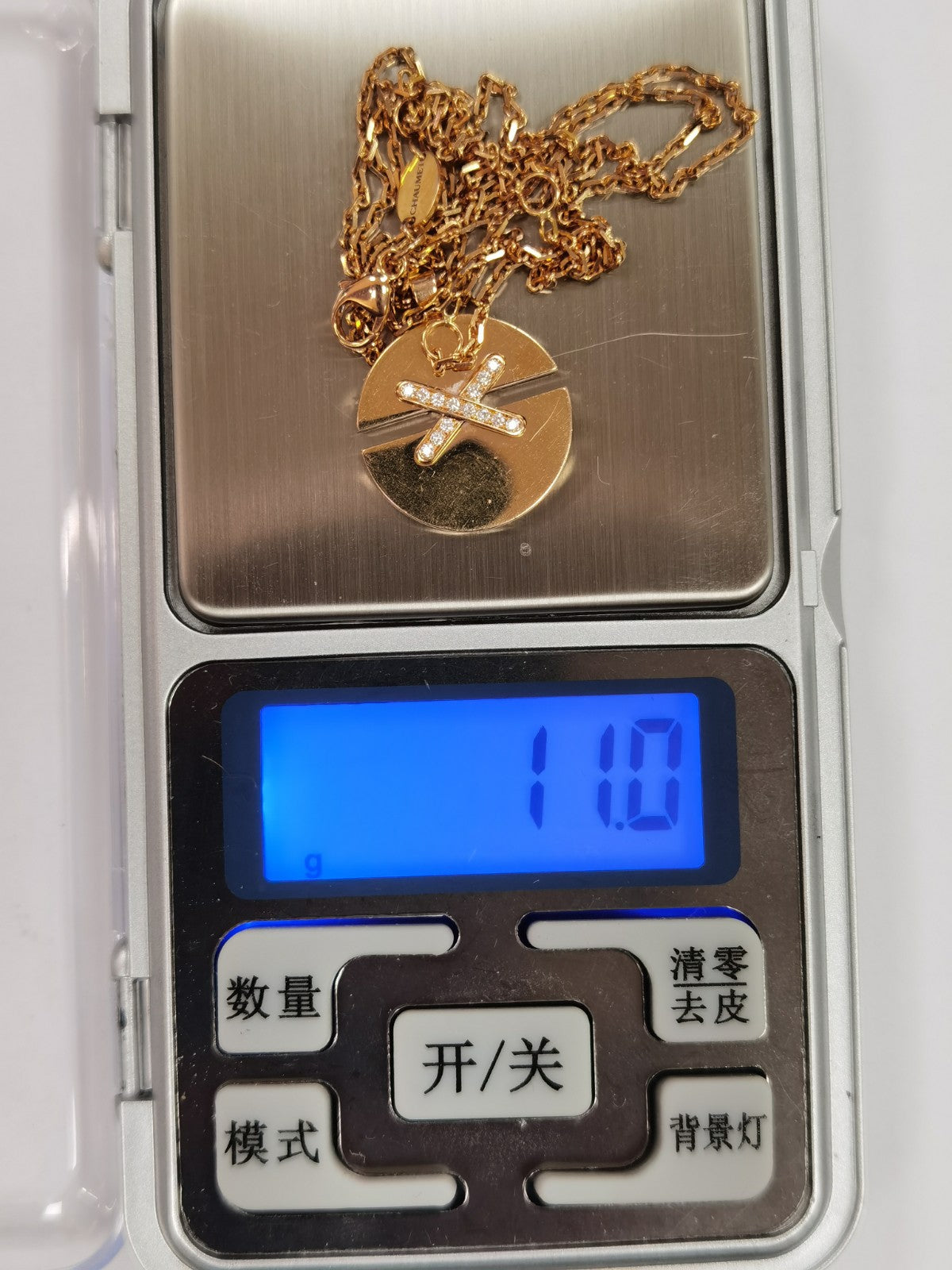 SM-084495裂开圆形交叉光金吊坠(客版)