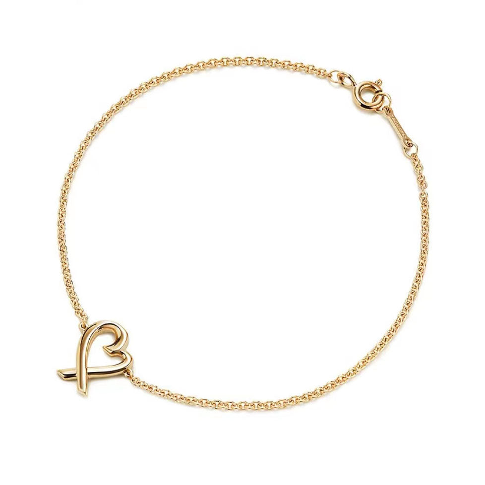 TIF-60148705 cross heart-shaped light gold bracelet