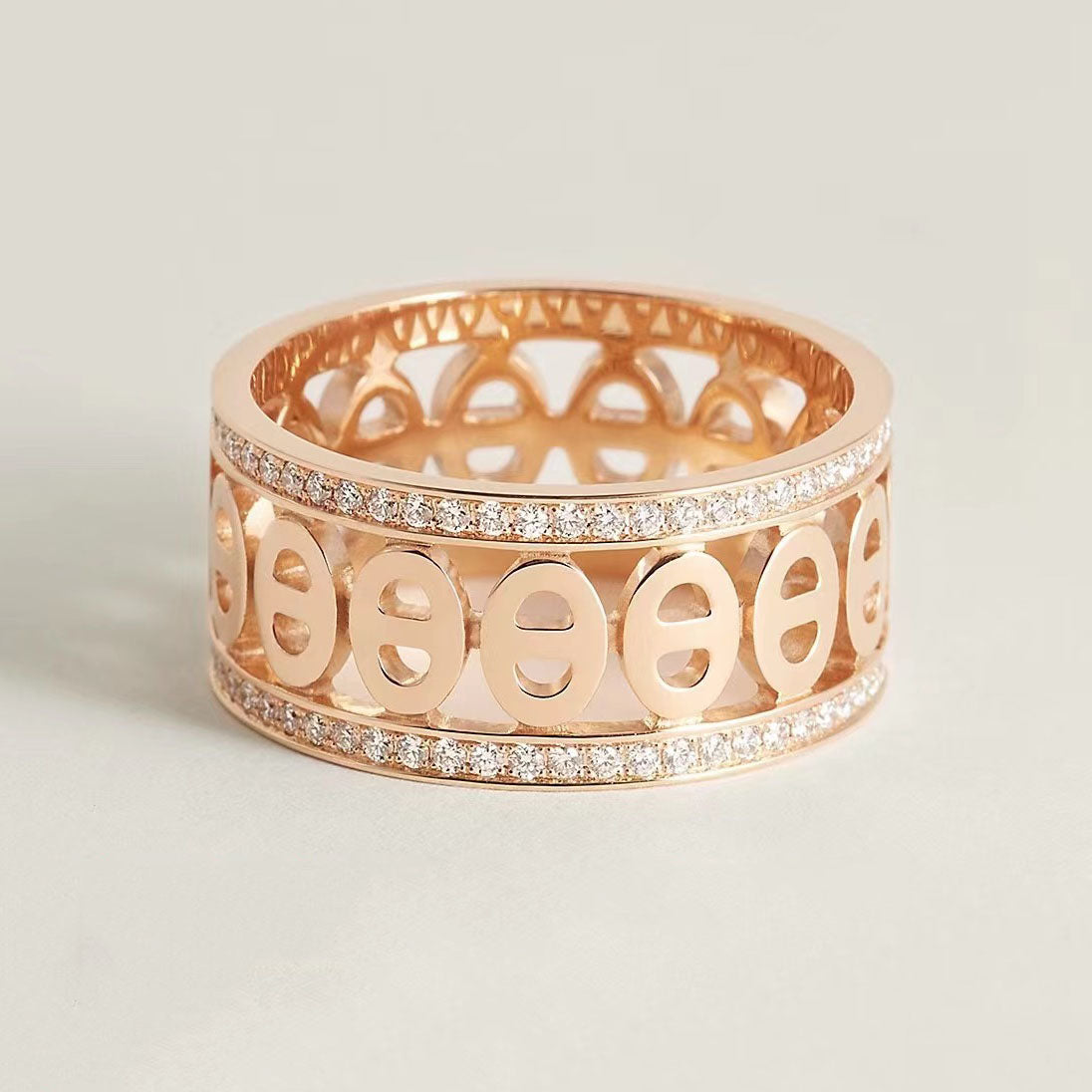 AMS-H222634B 9.4mm日字混身条戒猪鼻子戒指