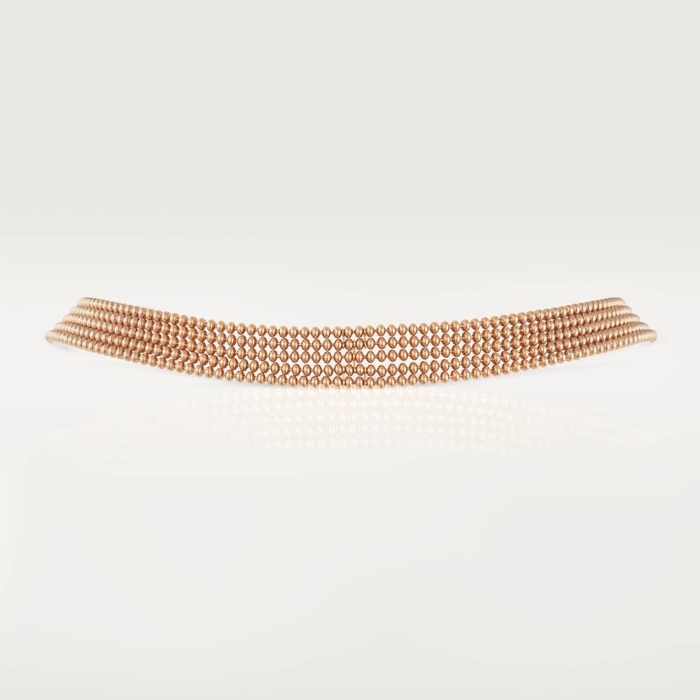 KDY-N7424425 geometric clip double circle bead necklace (beads 2mm, circle 13.2mm)