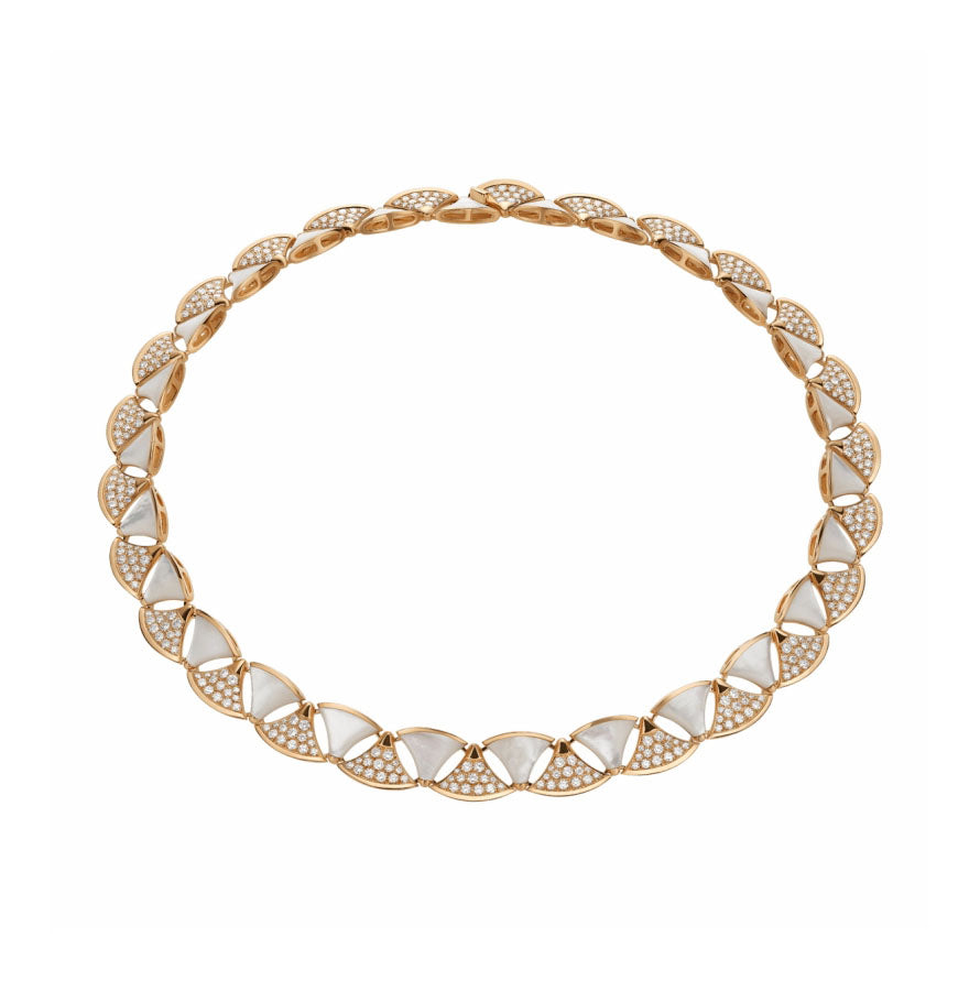 BGL-354091 fan-shaped skirt fan half-diamond scarf necklace