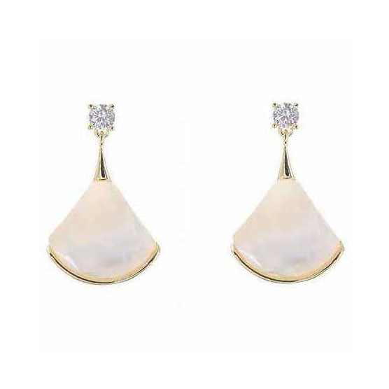 BGL-OR391959 fan-shaped light gold shell earrings