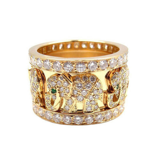 KDY-W4920494 full diamond elephant ring-3