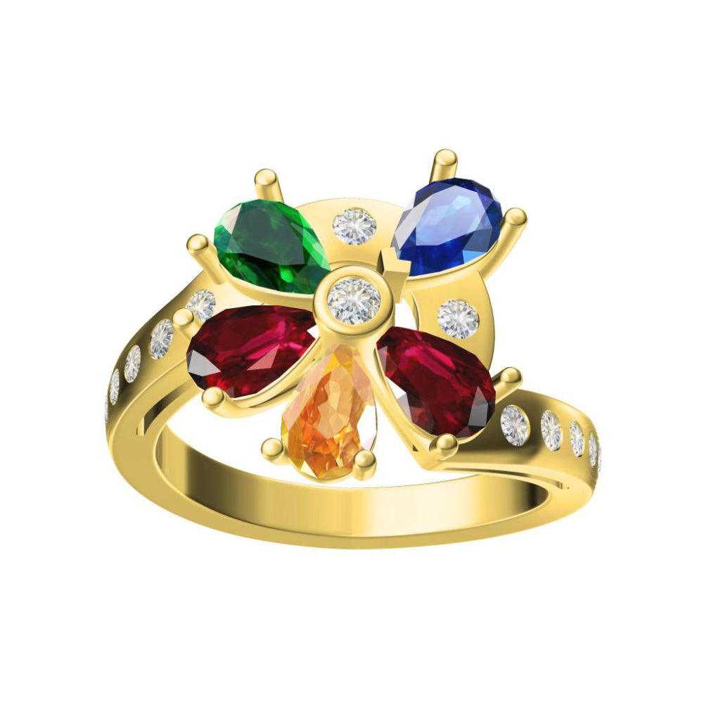 BGL-AN966404 sapphire flower ring, plum blossom series