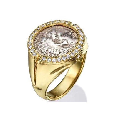 BGL-AN822335 stone ring surrounded by ancient coins