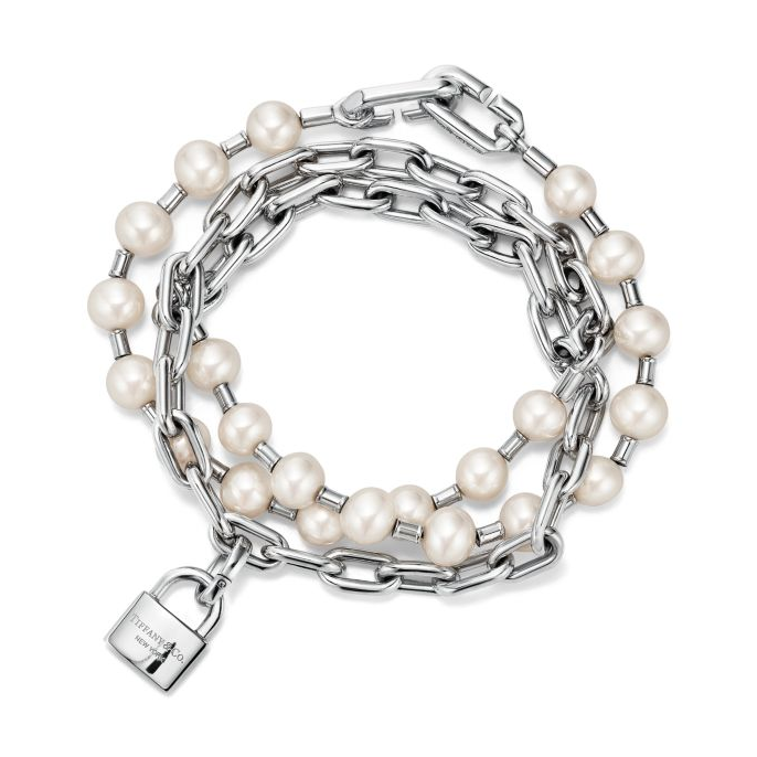 TIF-67063422 large round bead pearl lock bracelet