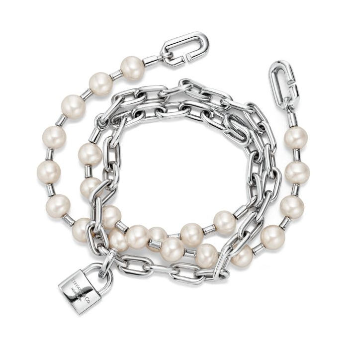 TIF-67063422 large round bead pearl lock bracelet