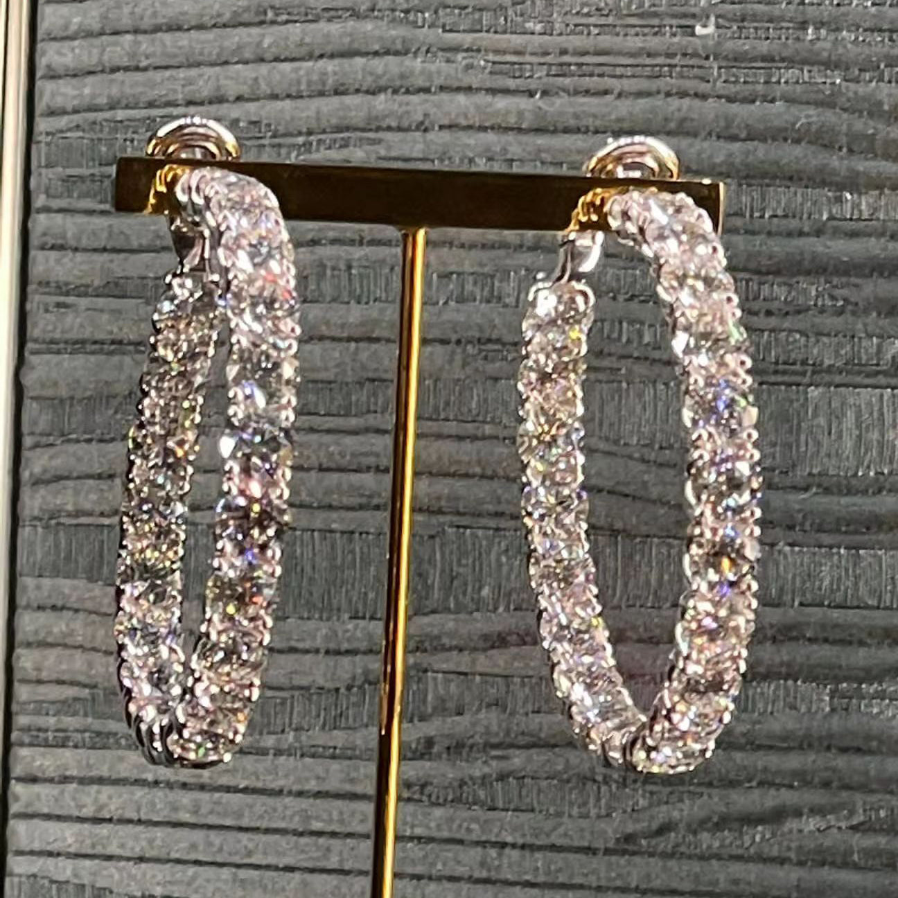 GLF prong set diamond earrings