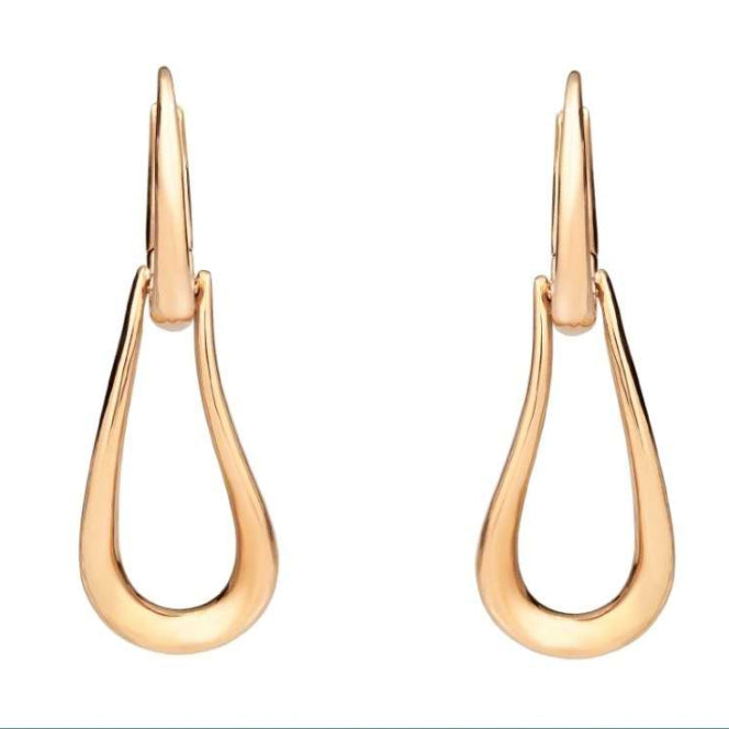 BMLD-POC1020 plain gold U-shaped ear hook clip earrings