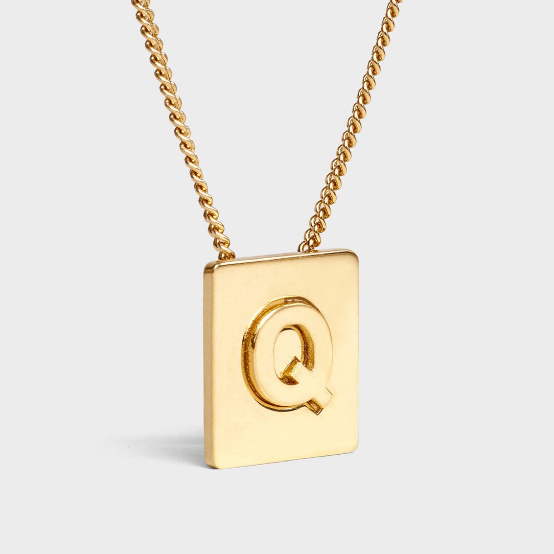 SL-95410 13x12mm Square Letter Q Letter Pendant