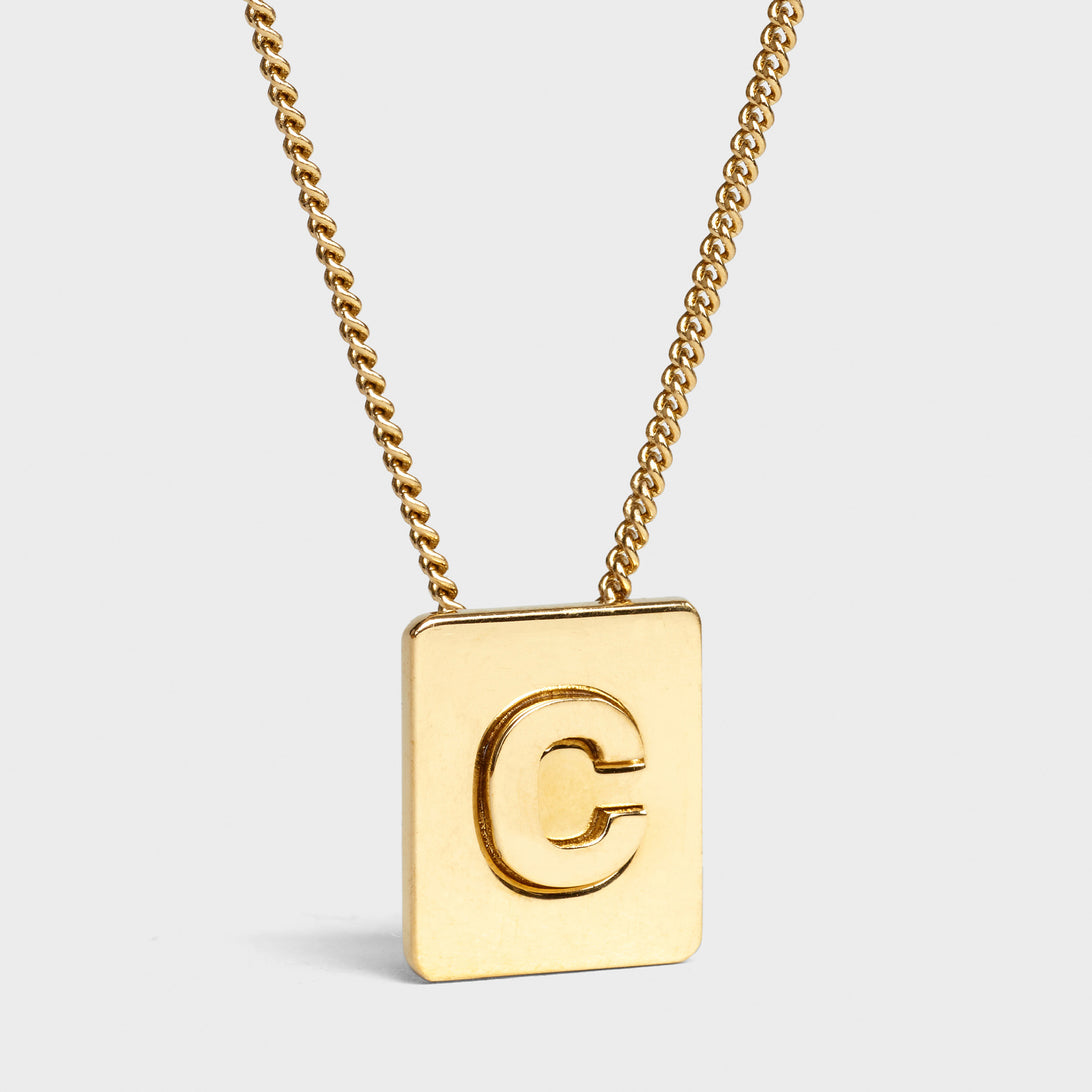 SL-U7507460 14x12MM square frame C letter pendant