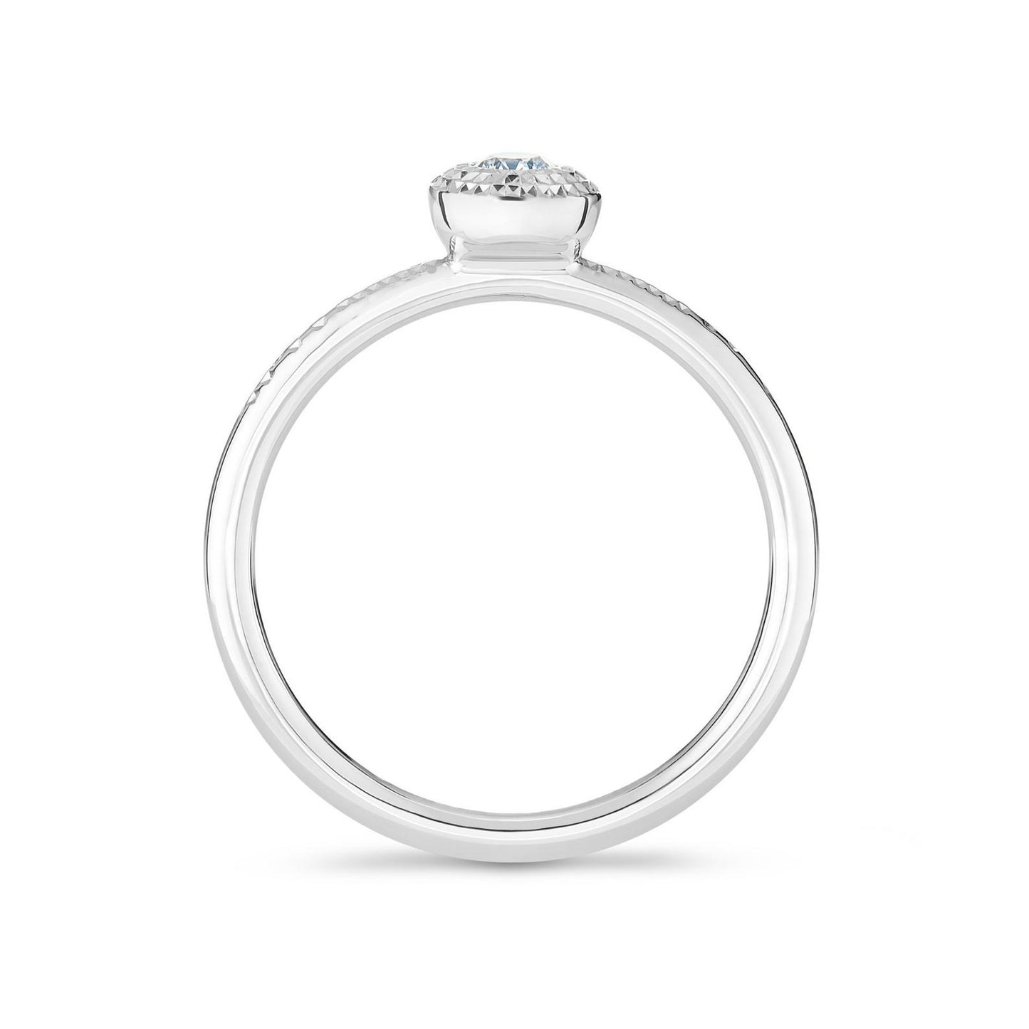 DBES-R102389 square pitted round diamond ring